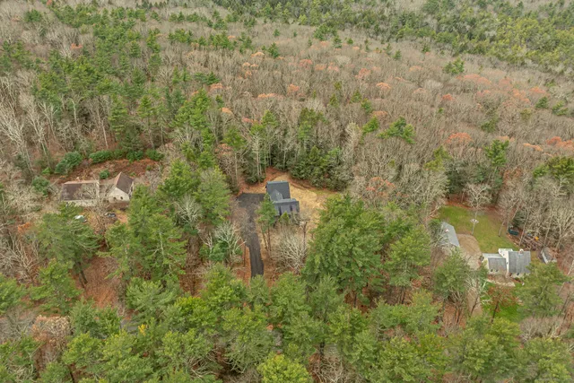 a view of a lake with a yard