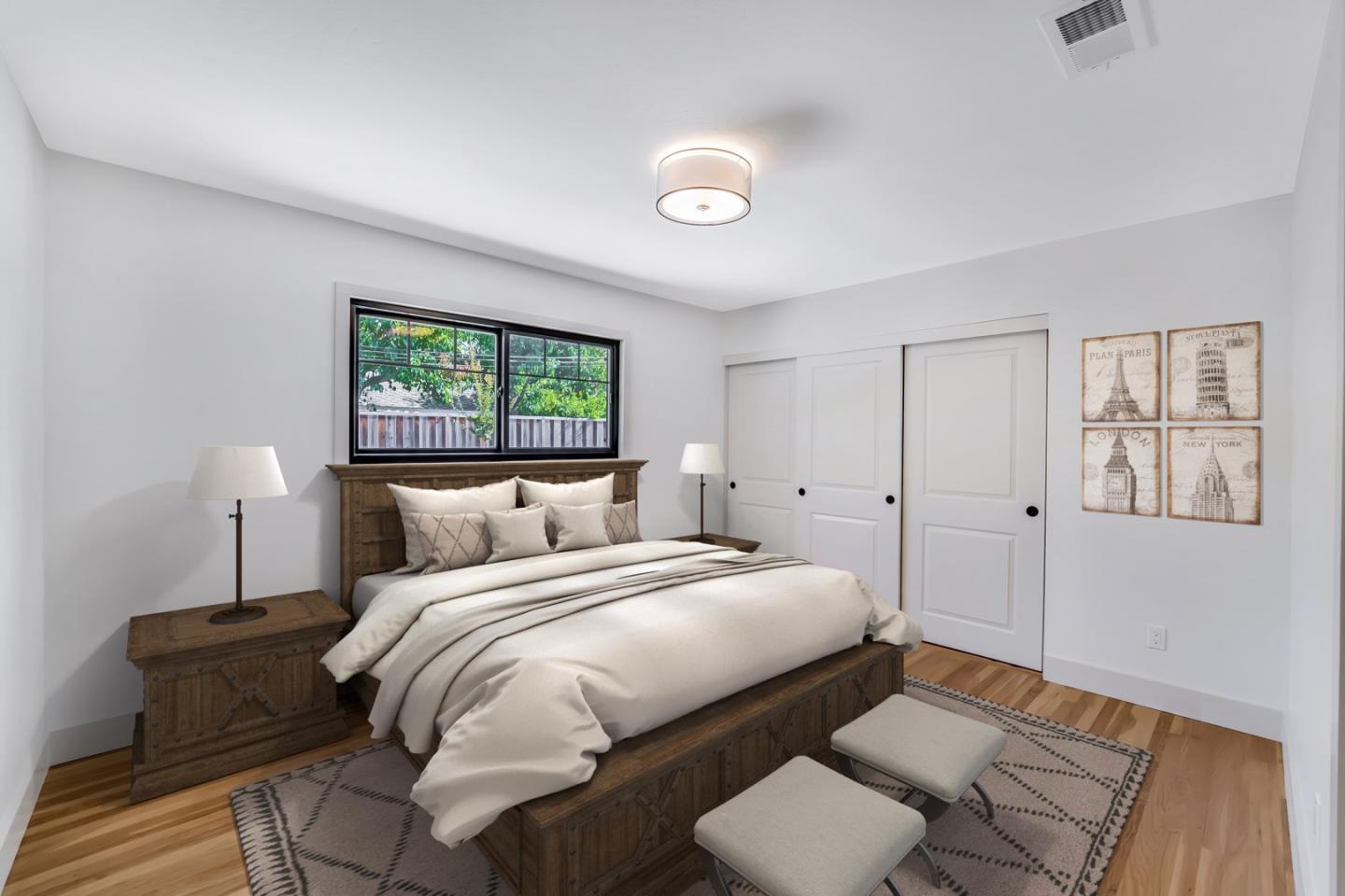 890 Quintinia Drive Sunnyvale, CA 94086 - Photo 23 of 37 a bedroom with a bed and a large window