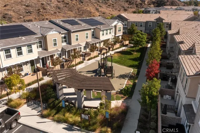 an aerial view of multiple houses
