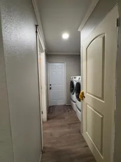 a view of hallway with stairs