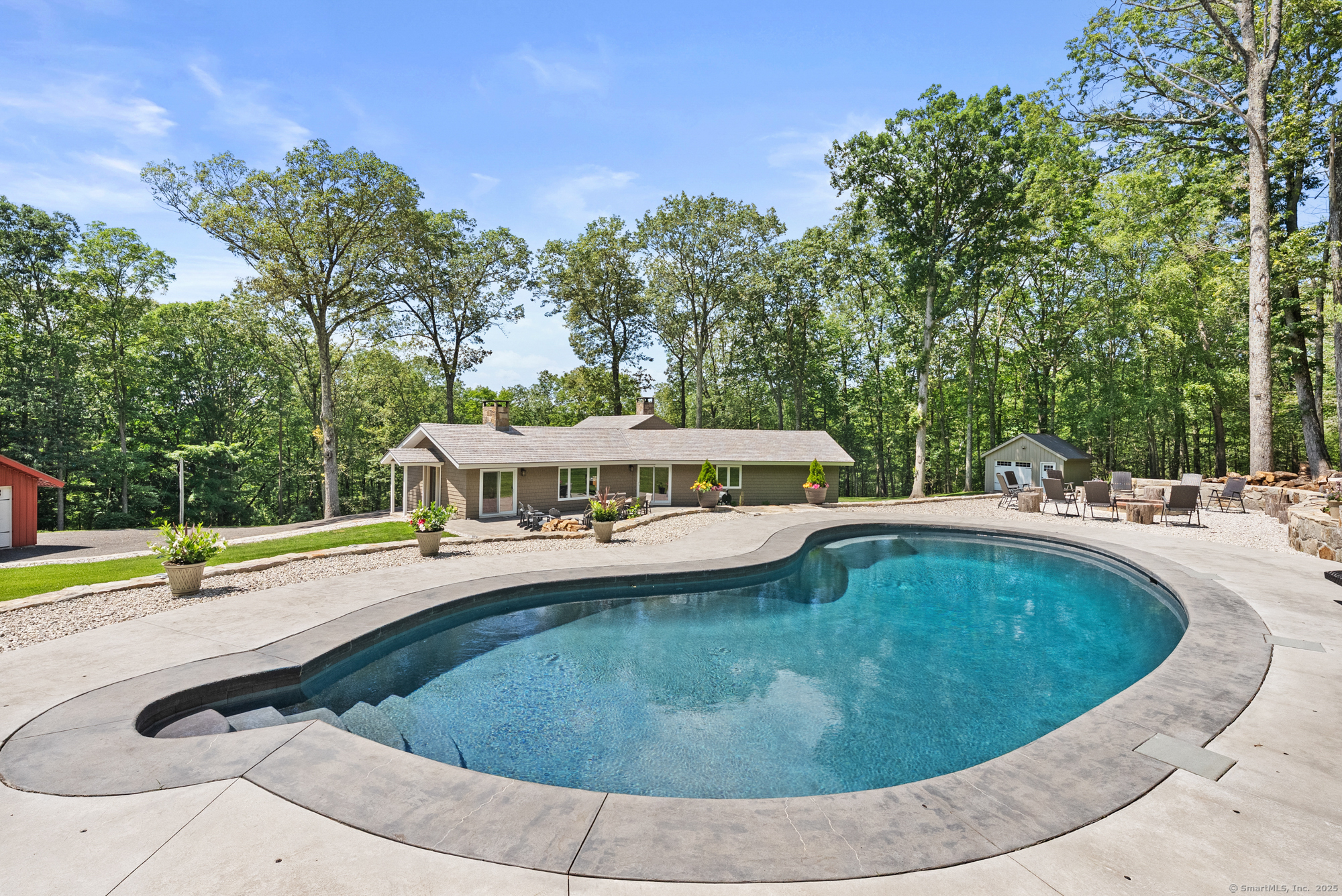 85 Good Hill Road Roxbury, CT 06783 - Photo 21 of 33 a view of a swimming pool with an outdoor space