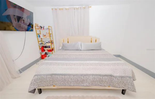 a view of a bedroom from hallway