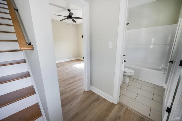 a view of a utility room with washing machine
