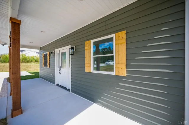 a front view of a house with a shower