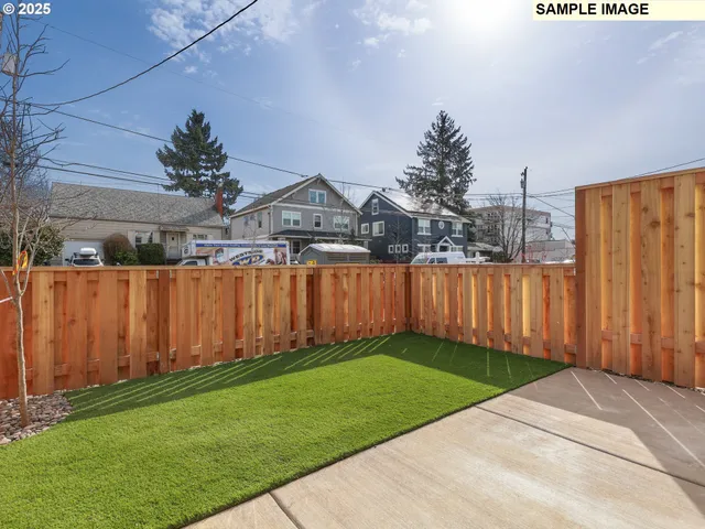 a view of a backyard with a garden