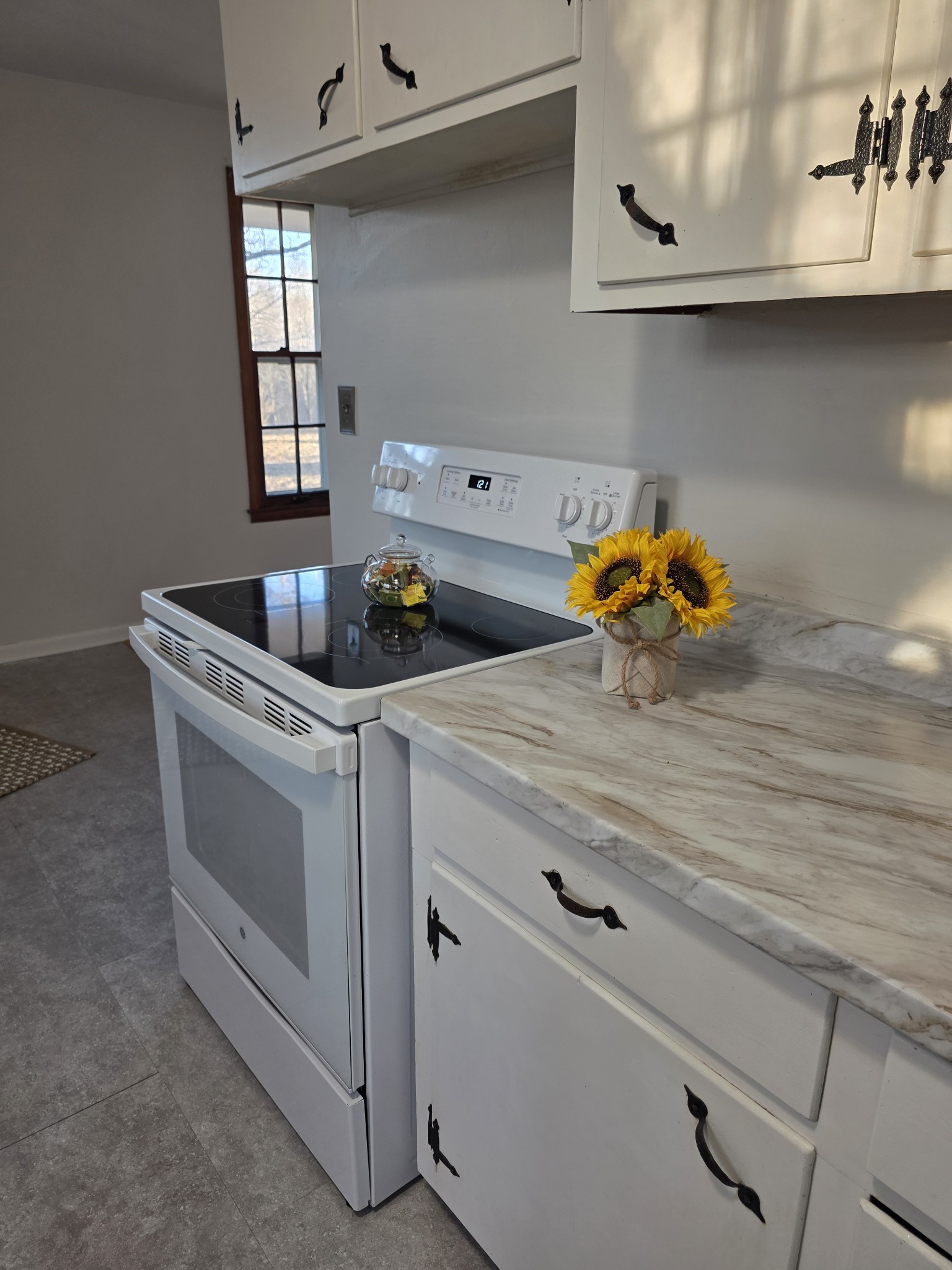 1497 Mt Pleasant Road Kingston Springs, TN 37082 - Photo 11 of 25 a kitchen with stainless steel appliances white cabinets and a wooden floor