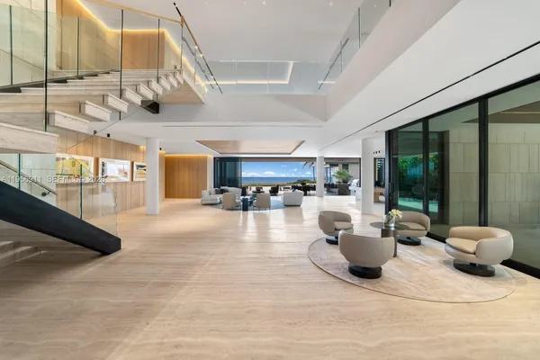 a view of kitchen with furniture and garden