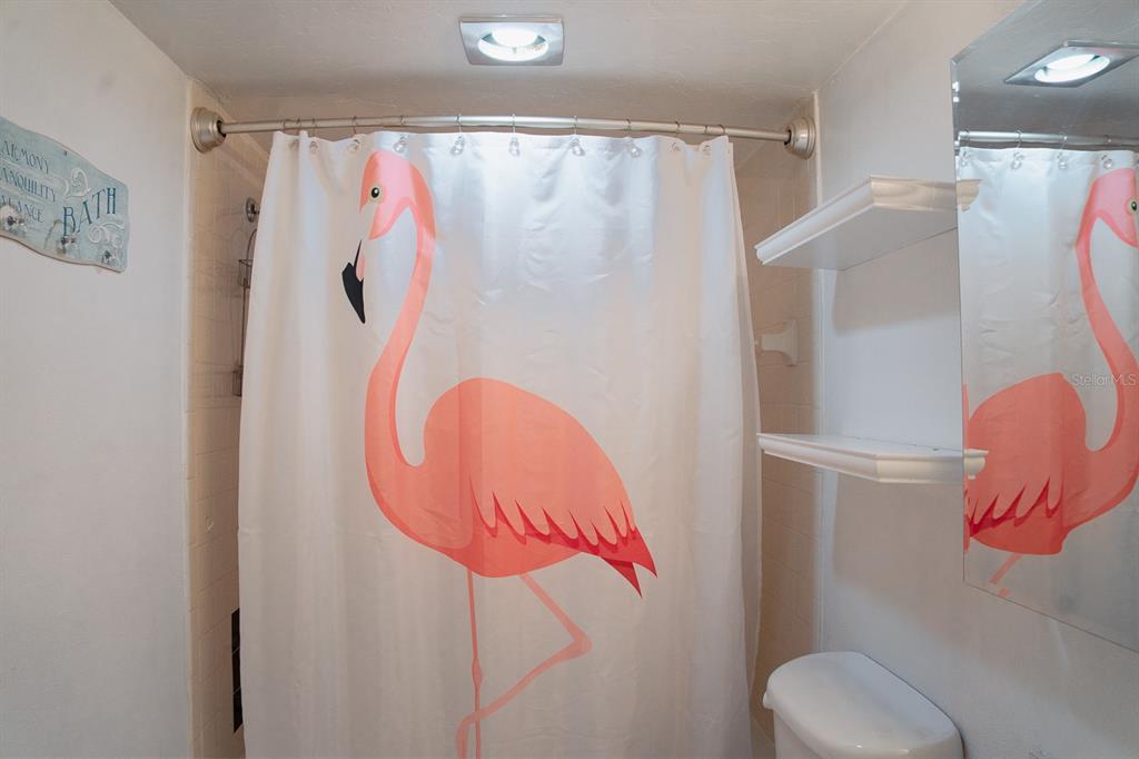 519 Albee Farm Road, Unit 110 Venice, FL 34285 - Photo 18 of 33 a bathroom with a shower curtain and a sink