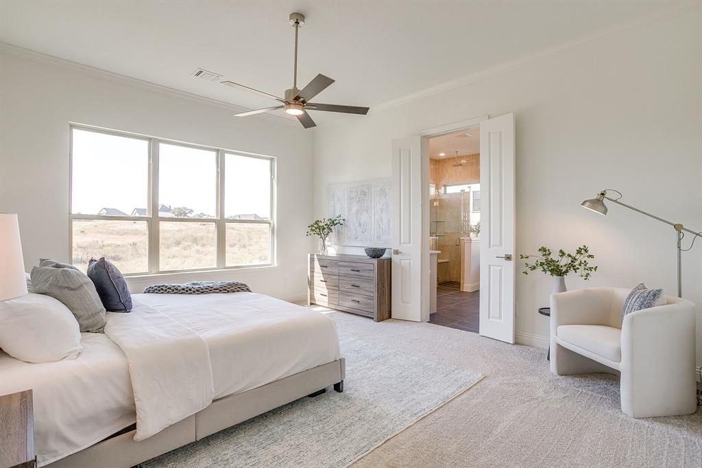 324 Slimp Bluff Azle, TX 76020 - Photo 17 of 35 a bedroom with a large bed and windows