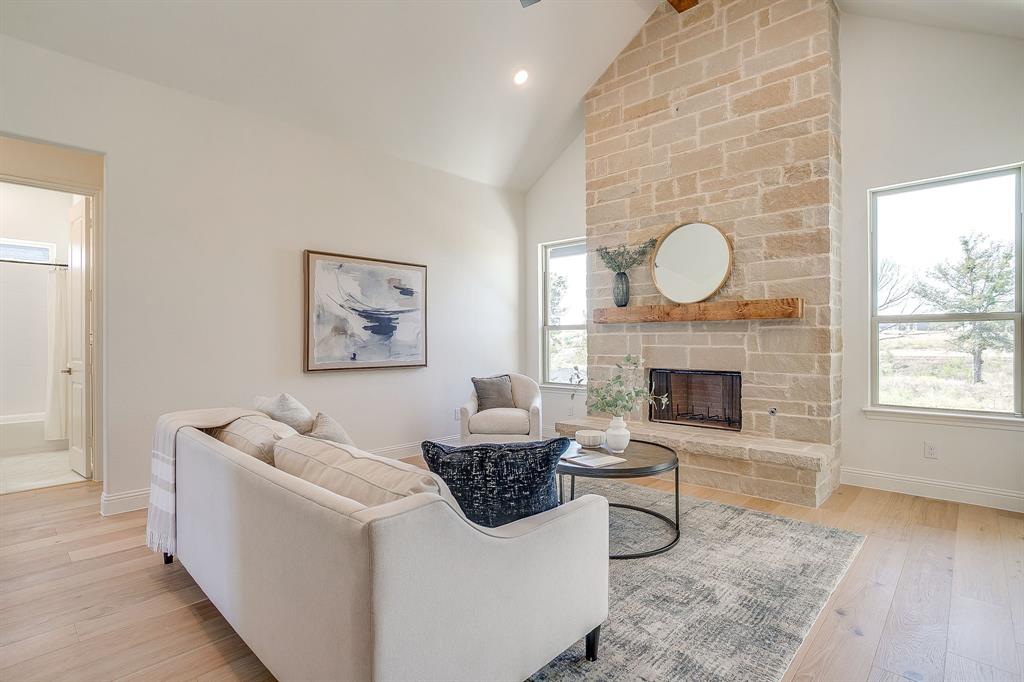 324 Slimp Bluff Azle, TX 76020 - Photo 6 of 35 a living room with furniture a fireplace and window