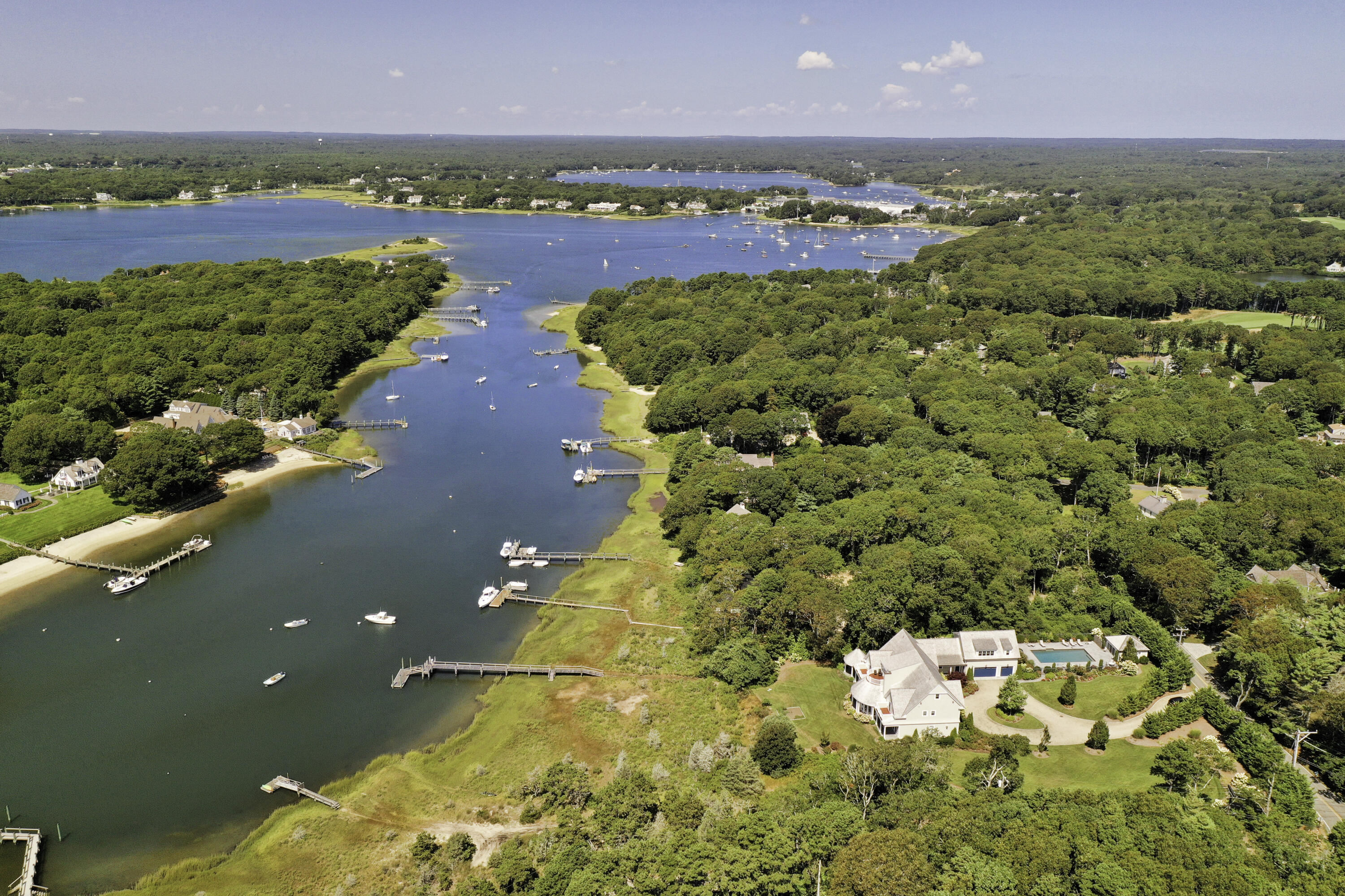 501 Eel River Road Osterville, MA 02655 - Photo 49 of 50 an aerial view of residential houses with outdoor space