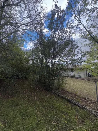 a view of a yard with a tree