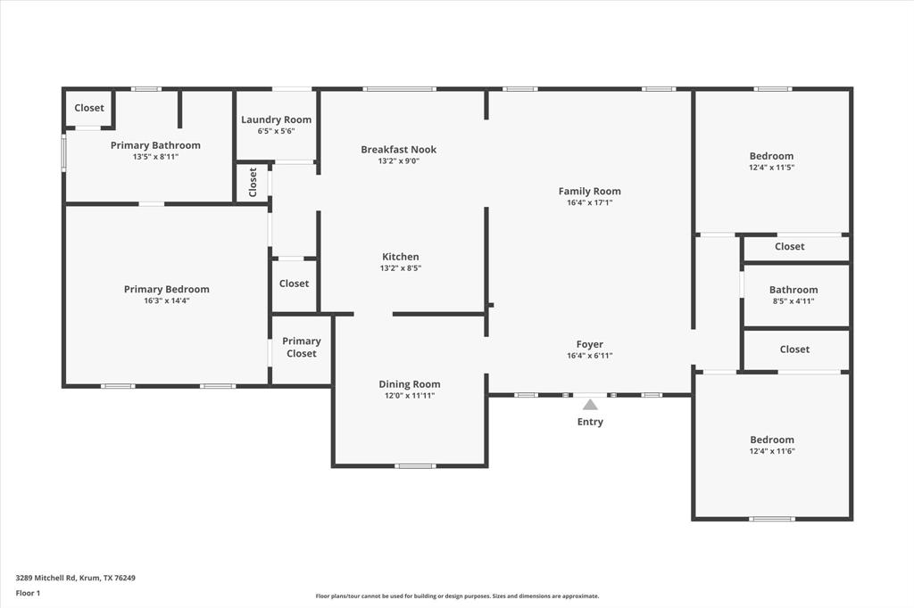 3289 Mitchell Road Krum, TX 76249 - Photo 33 of 40 a picture of a floor plan