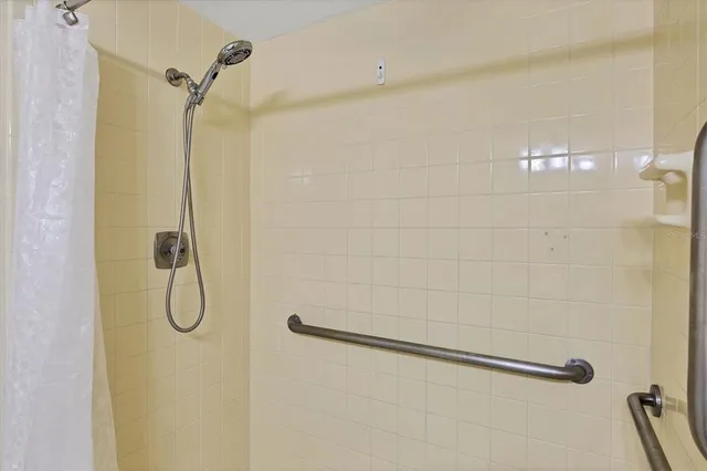 a bathroom with a shower