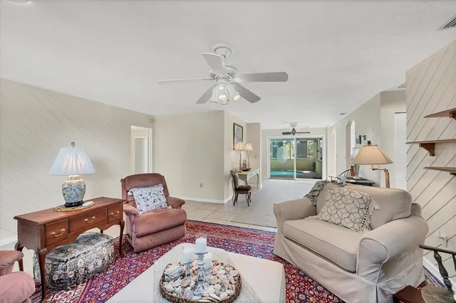 a living room with furniture