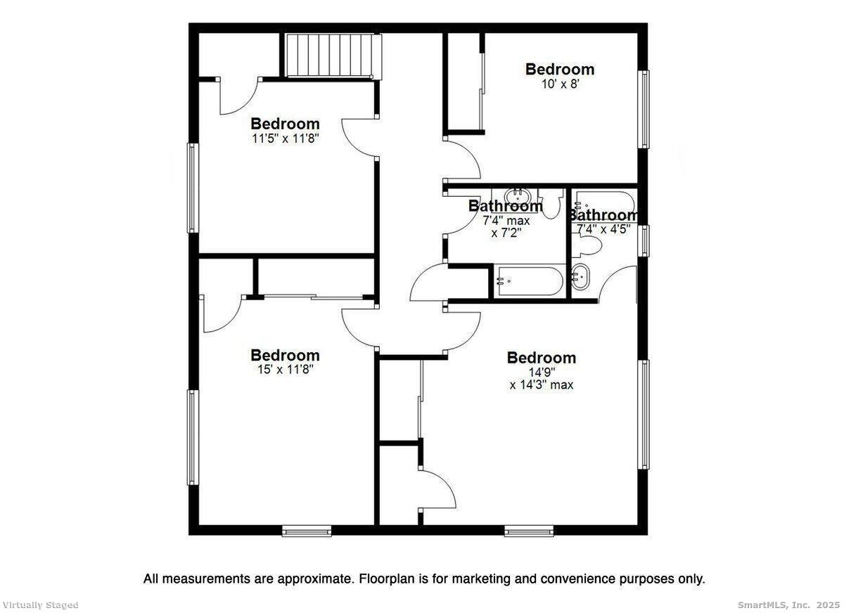 9 Monroe Drive New Milford, CT 06776 - Photo 23 of 24 Upstairs floor plan