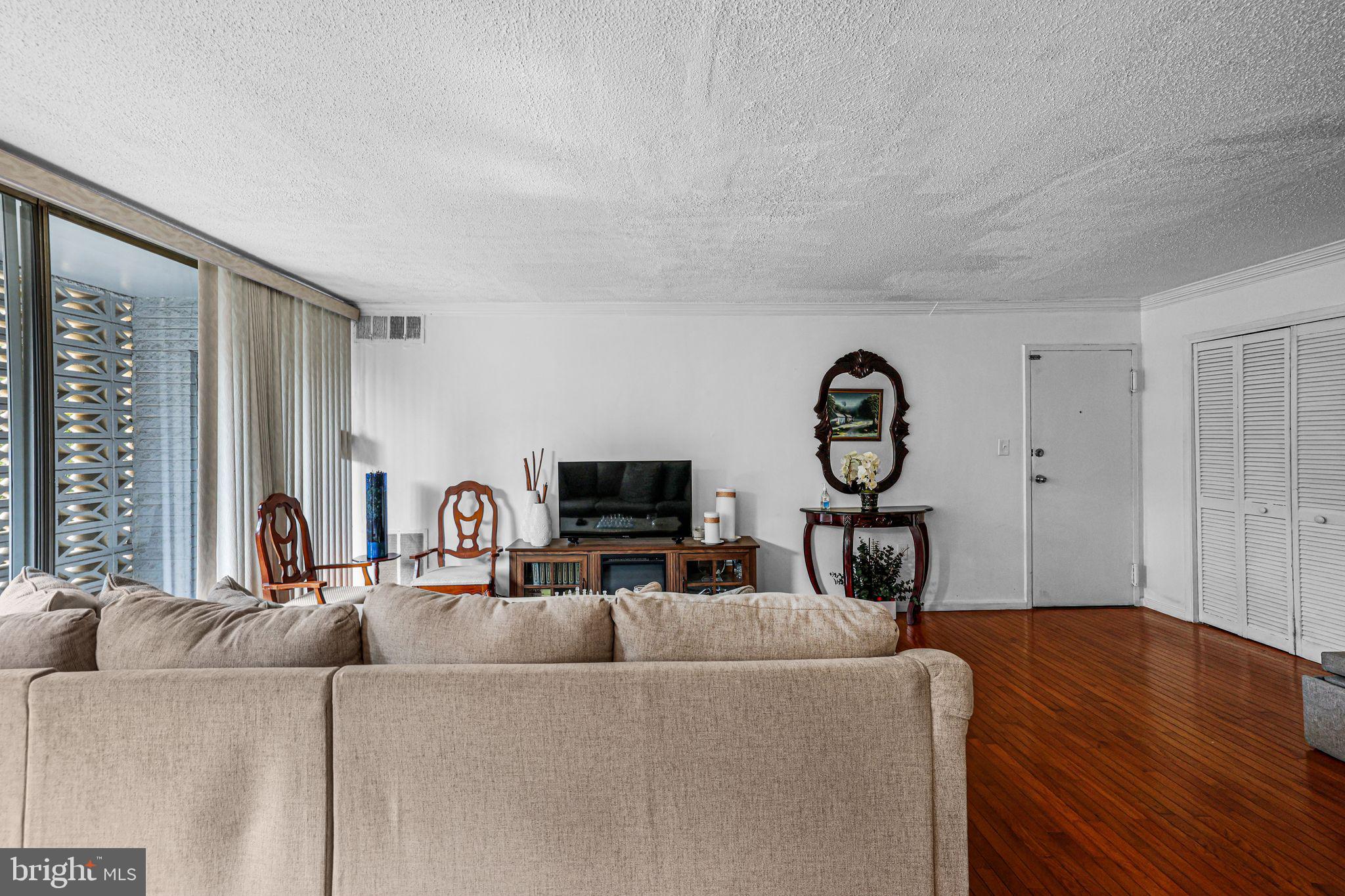 1828 Metzerott Road, Unit 202 Hyattsville, MD 20783 - Photo 12 of 18 a living room with furniture a fireplace and a flat tv screen