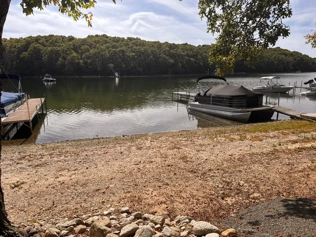 a view of a lake with a mountain