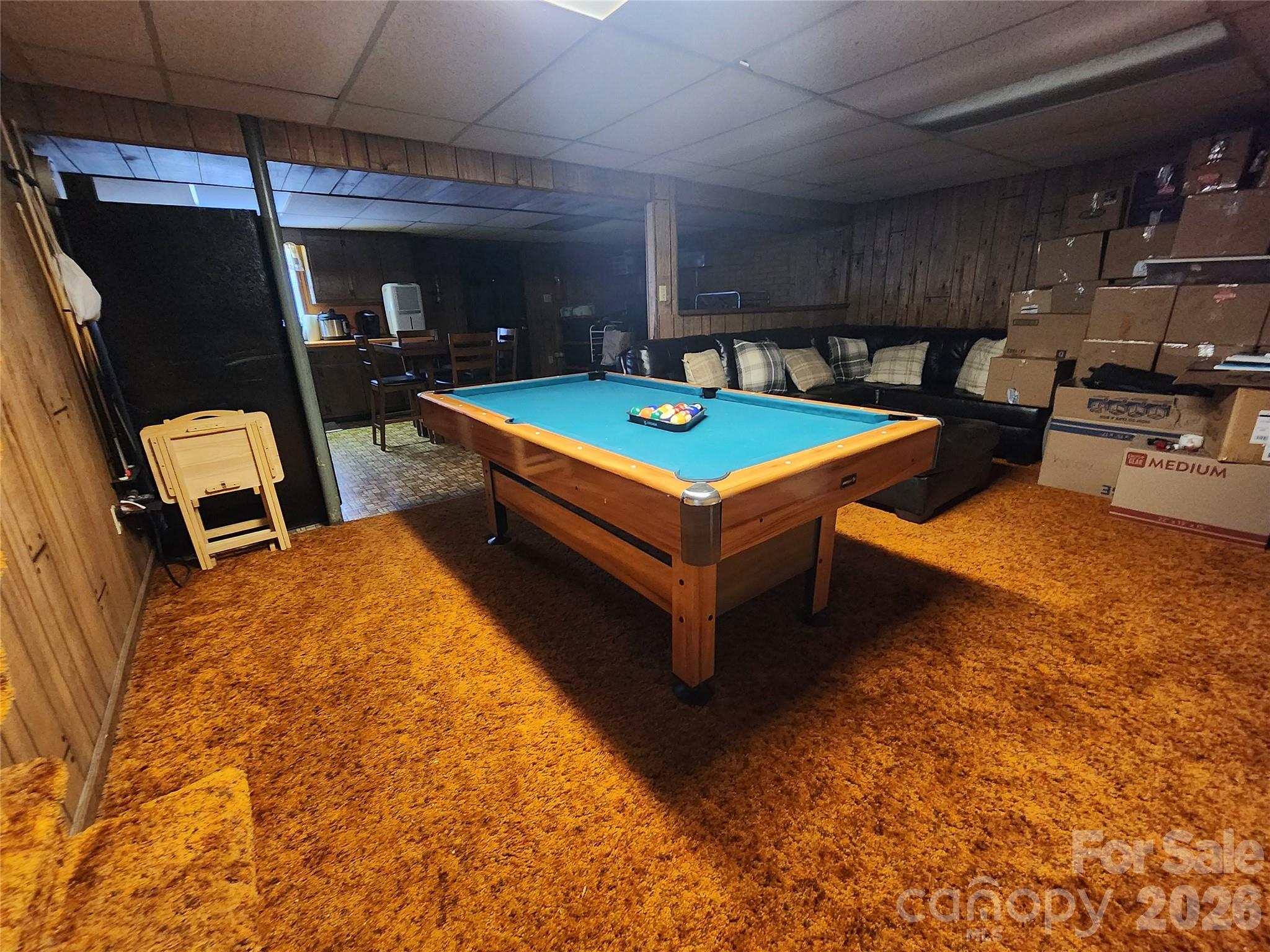 7723 Shoupes Grove Church Road Hickory, NC 28602 - Photo 17 of 24 a room with pool table table soccer and a flat screen tv