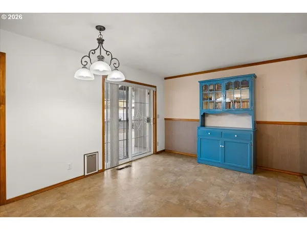 a view of livingroom with chandelier