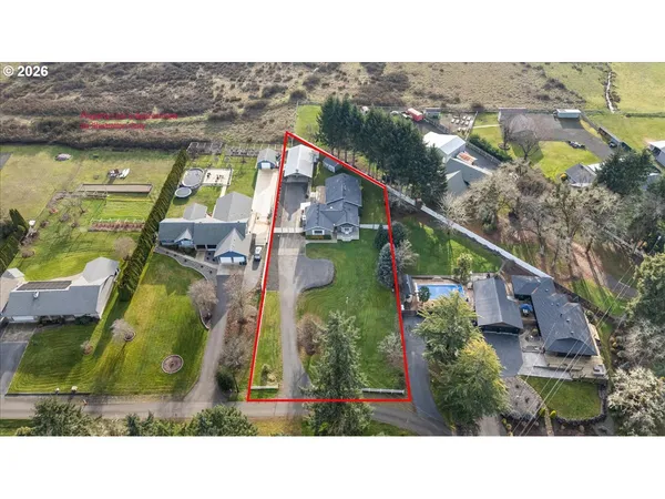 a bird view of a house