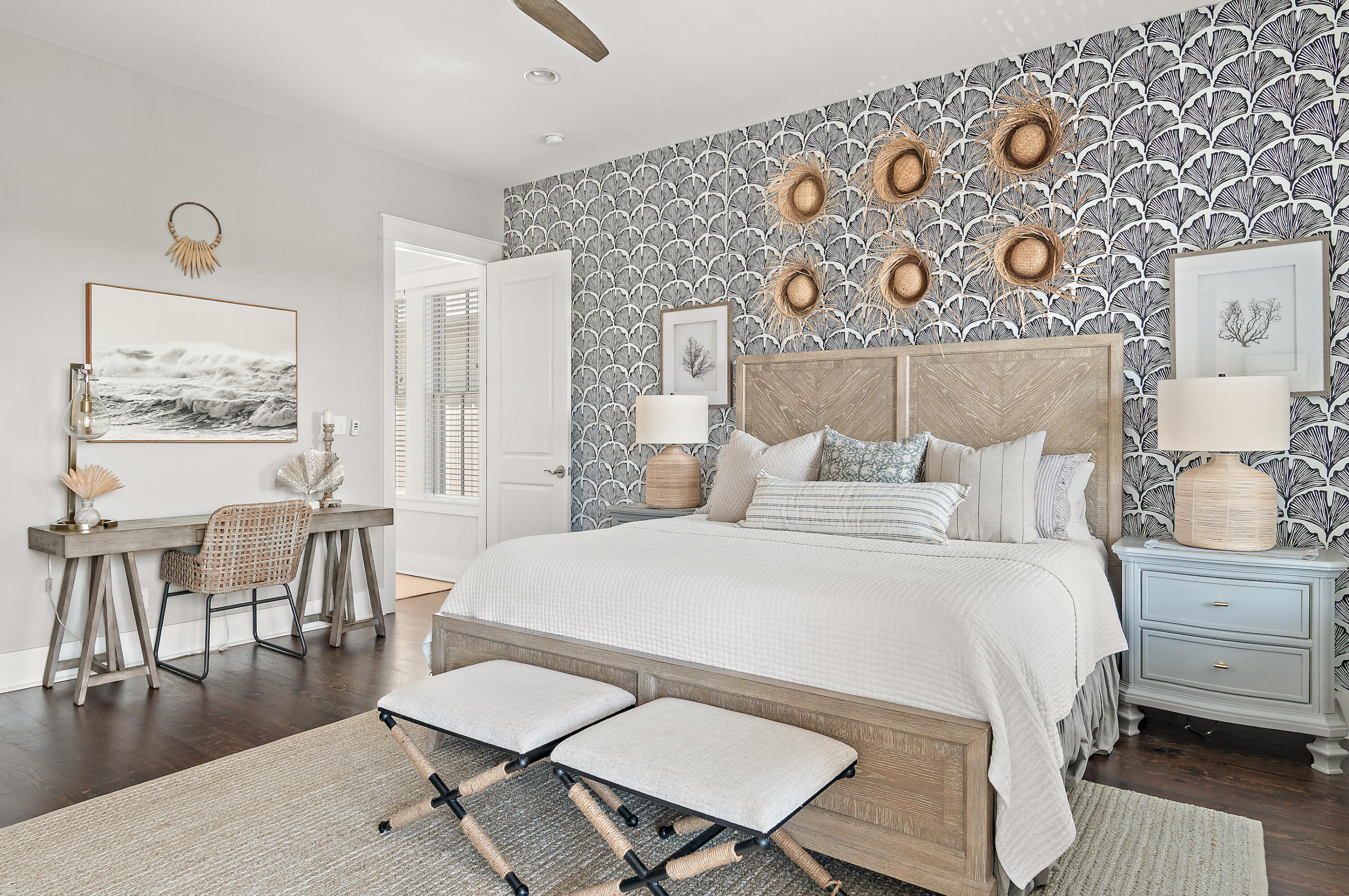 624 Sandgrass Boulevard Santa Rosa Beach, FL 32459 - Photo 25 of 51 a bedroom with a bed and a table in it