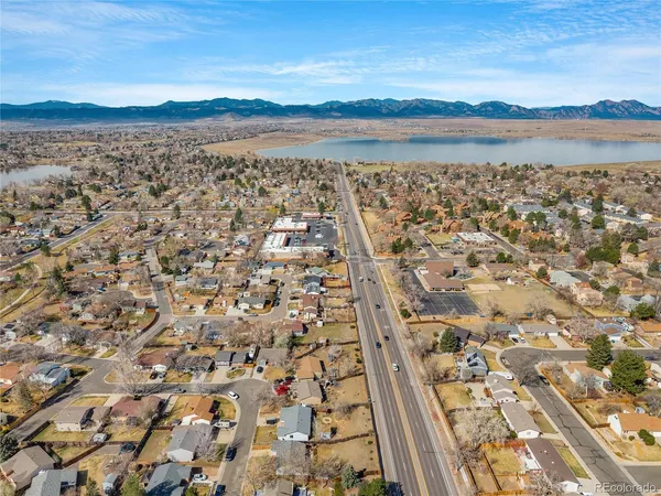 an aerial view of multiple house