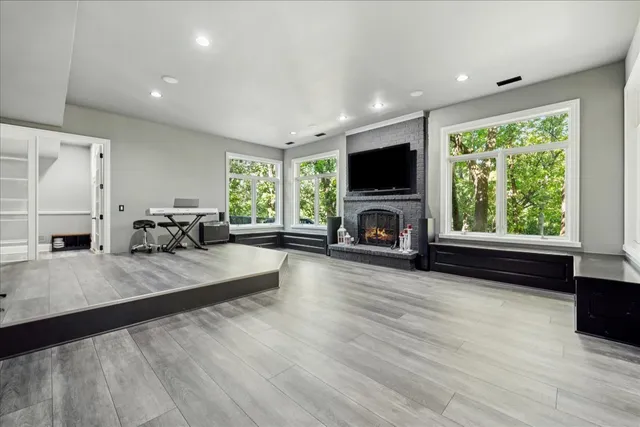 a view of outdoor space with deck and yard