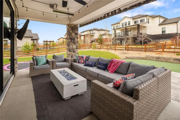 a view of outdoor space with seating