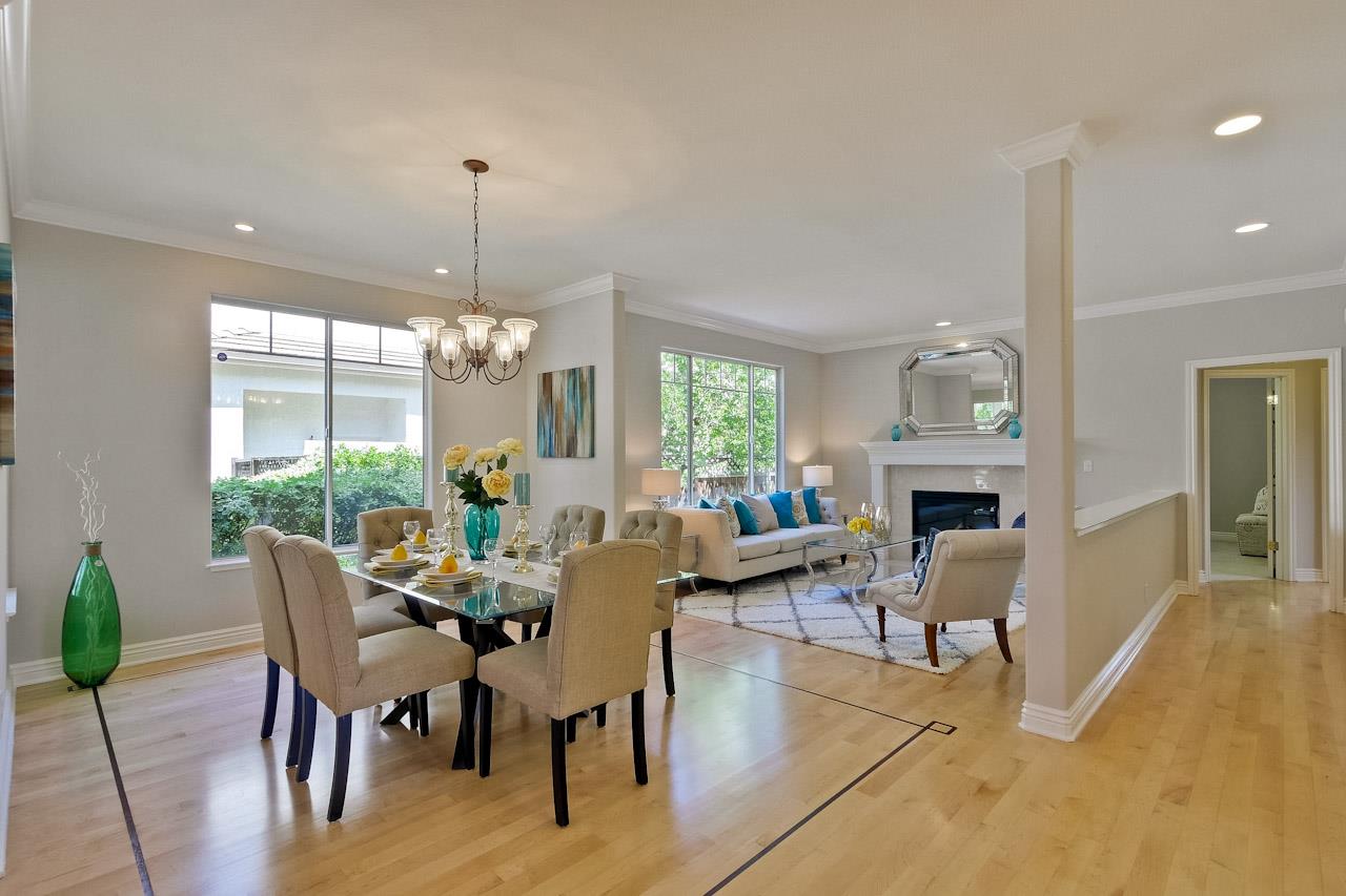 7648 Echo Hill Court Cupertino, CA 95014 - Photo 12 of 50 a view of a dining room with furniture window and wooden floor