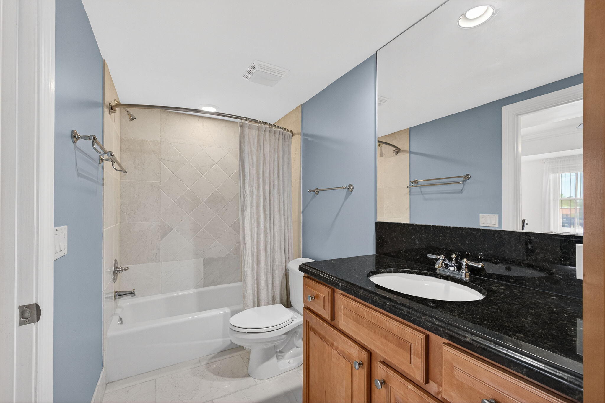 129 South Golfview Road, Unit 7 Lake Worth Beach, FL 33460 - Photo 26 of 79 a bathroom with a granite countertop sink toilet and shower