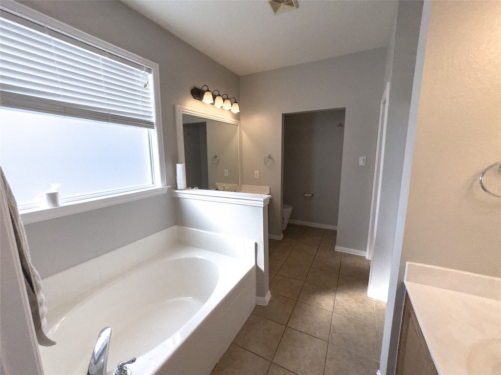 2410 Aspen Meadow Road Leander, TX 78641 - Photo 15 of 24 a bathroom with a bathtub and a shower