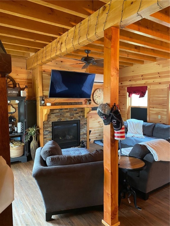 162 Indian Trail Glocester, RI 02814 - Photo 18 of 21 Vinyl Floor, wood beams.