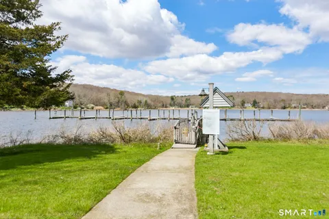 a view of a garden with a slide
