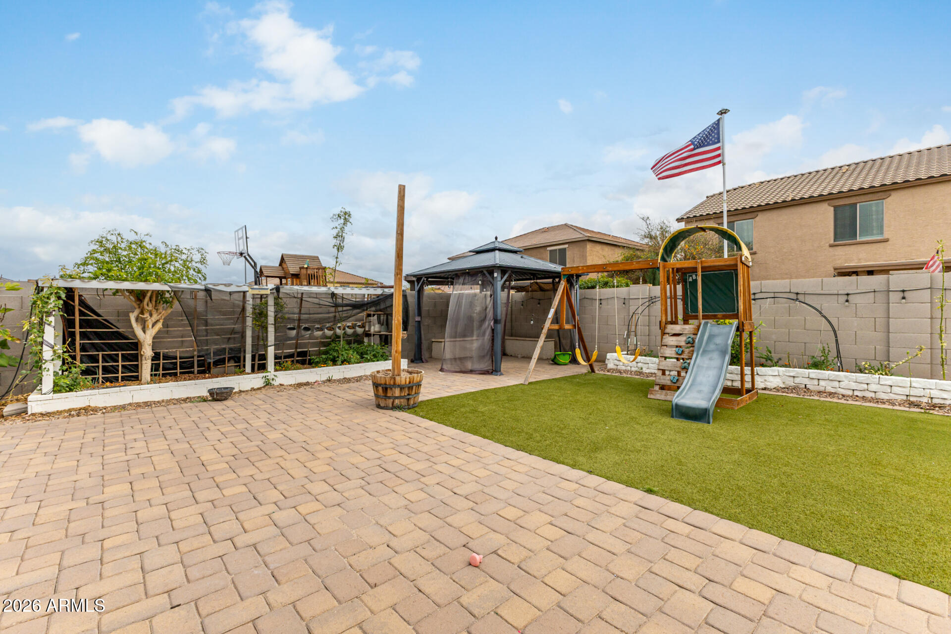 5347 West Lydia Lane Laveen, AZ 85339 - Photo 44 of 48 a view of a house with swimming pool and porch