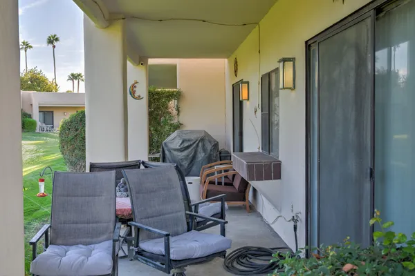 a outdoor space with furniture