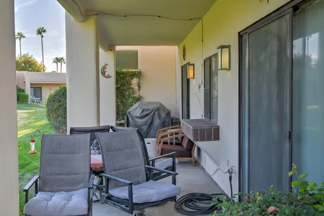 a outdoor space with furniture