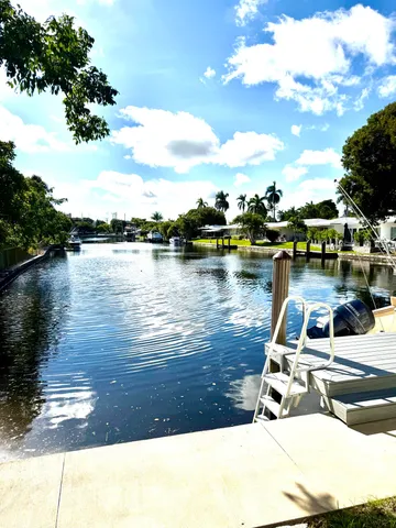 a view of a lake with houses