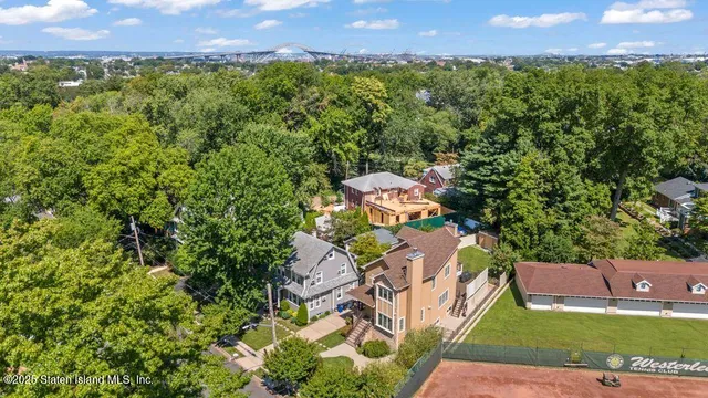 an aerial view of a house
