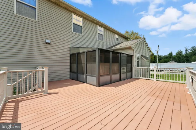 a view of a wooden deck