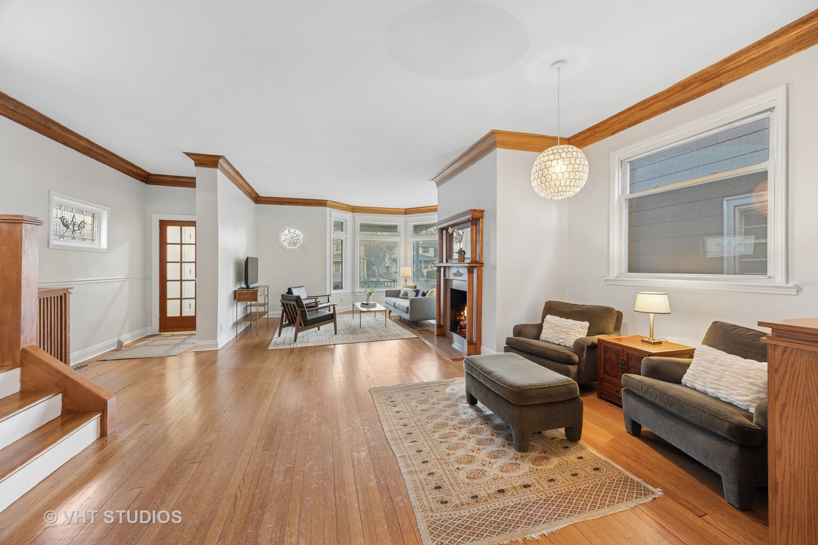 309 Wesley Avenue Oak Park, IL 60302 - Photo 9 of 56 a living room with furniture and a wooden floor