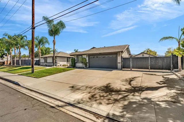 a large kitchen with wooden cabinets