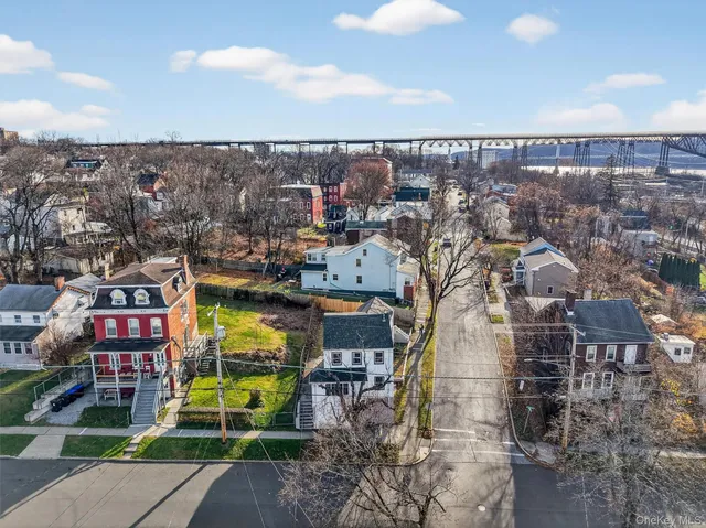 an aerial view of multiple house