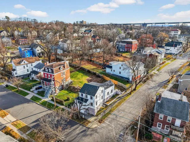 an aerial view of a city