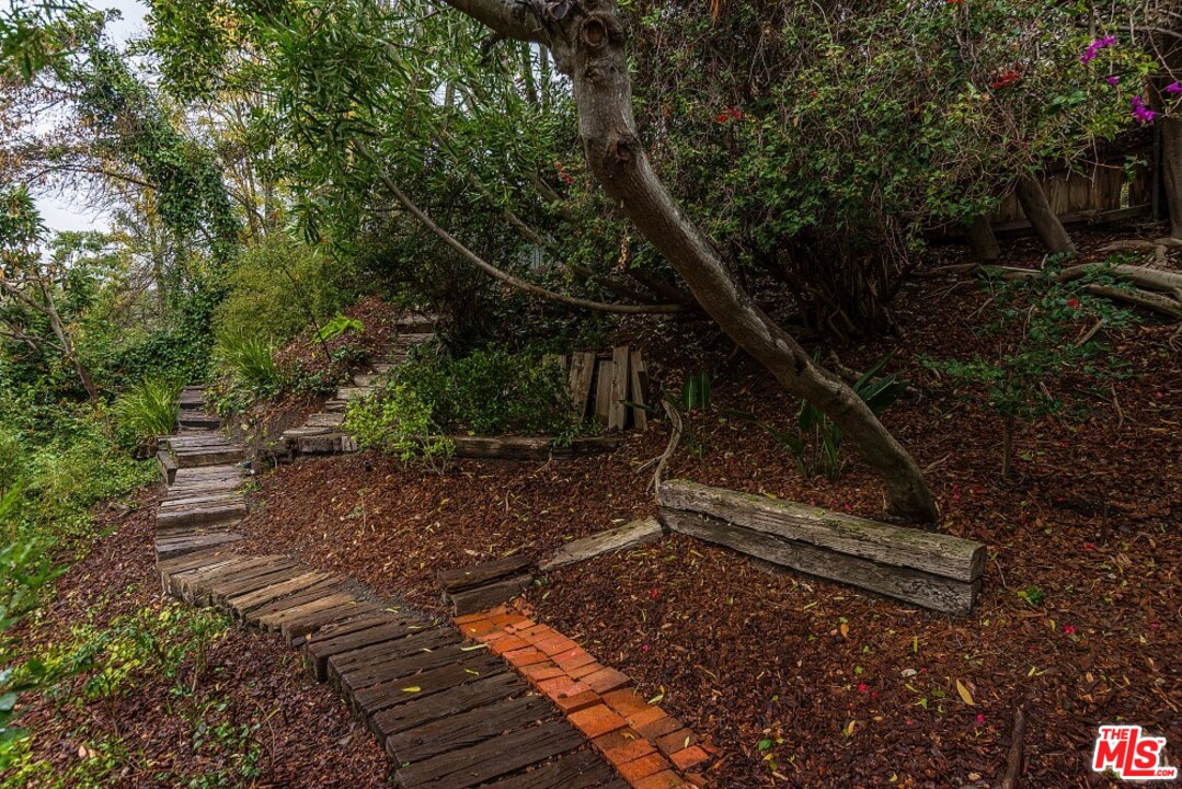 3266 Mandeville Canyon Road Los Angeles, CA 90049 - Photo 31 of 37 a backyard of a house with lots of green space