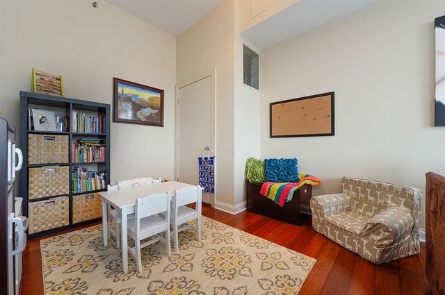 230 West Division Street, Unit 1005 Chicago, IL 60610 - Photo 6 of 15 a view of a workspace with furniture and wooden floor