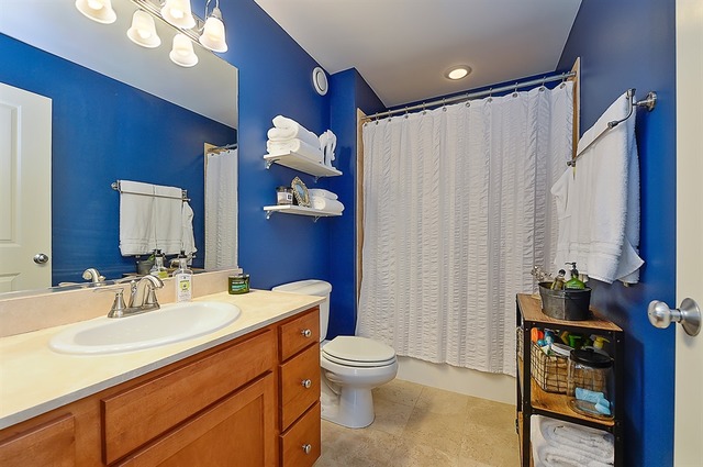 230 West Division Street, Unit 1005 Chicago, IL 60610 - Photo 10 of 15 a bathroom with a sink vanity mirror and toilet