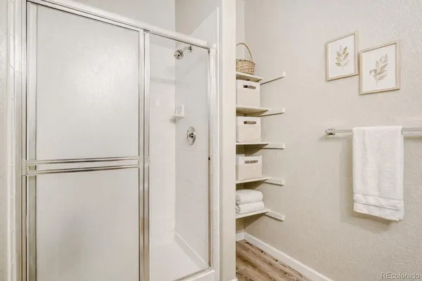 a bathroom with a shower
