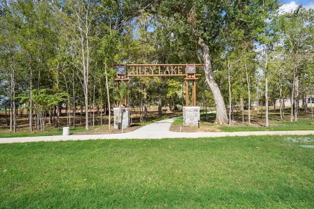 a view of a park with swings and slides