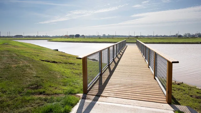 a view of a lake with a outdoor space